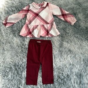 Long sleeve pink & red matching set